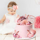 Flower Cake Toppers, Happy Birthday Rose Gold Cake Decorations with Artificial Flowers Butterfly Balls for Wedding Baby Shower Birthday Party Supplies