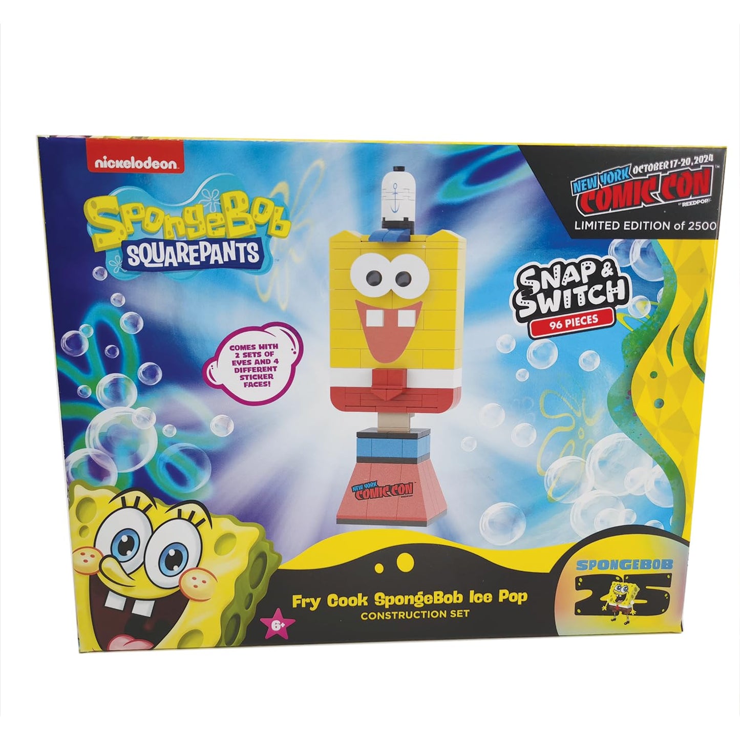 Snap & Switch NYCC Exclusive Fry Cook Spongebob 25th Anniversary Ice Pop Playset - Limited Edition Collectible for Fans - Ages: 6+
