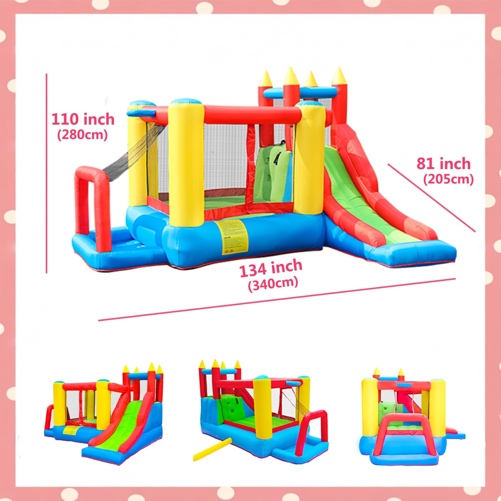 Doctor Dolphin Inflatable Bounce House for Kids, Bouncy House for Indoor Outdoor, Kids Bouncy Castle, Kids Bounce House with Slide, Jump House