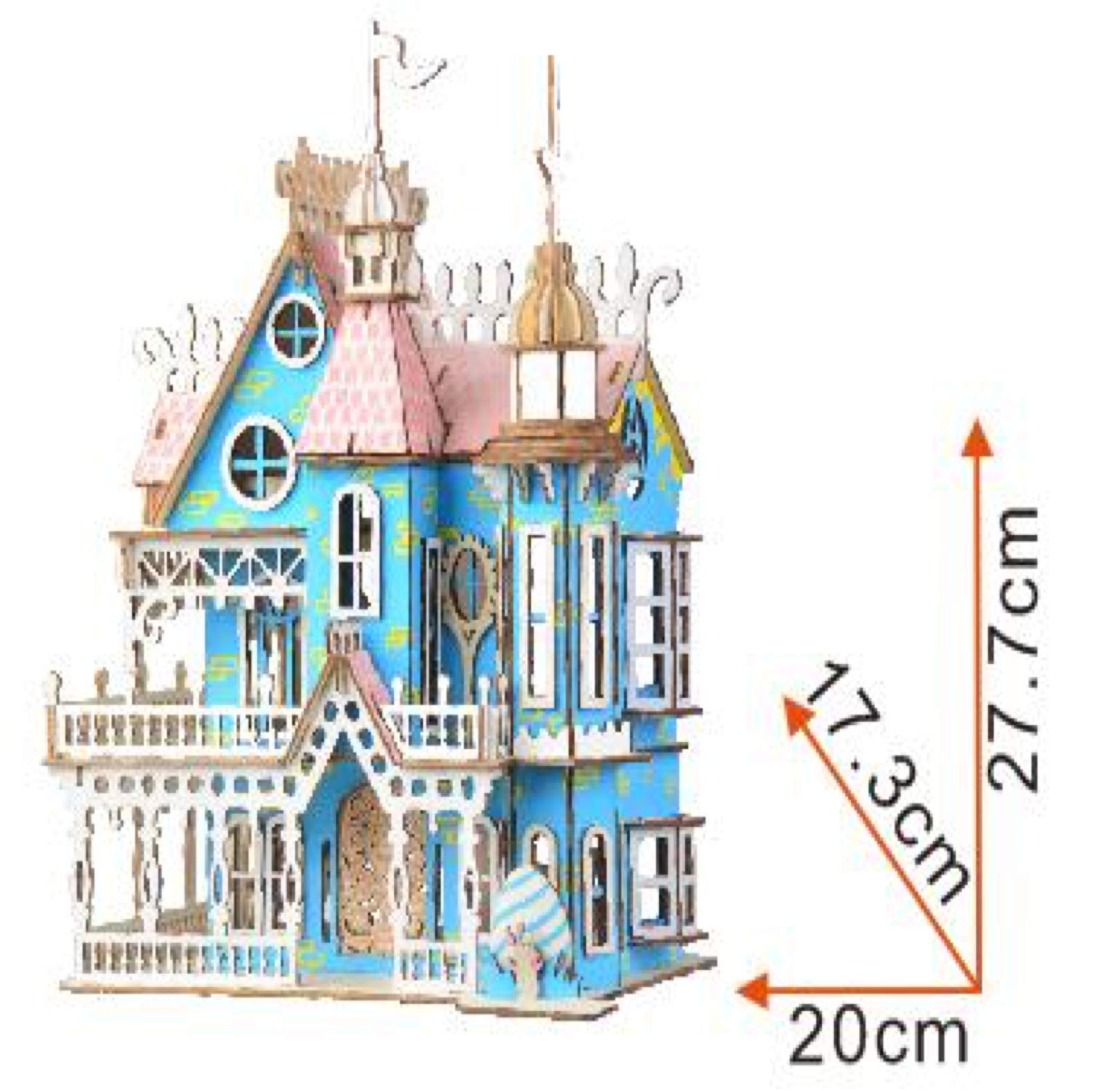 Decorated House Model Kit - Wooden Laser-Cut 3D Puzzle 174 Pieces
