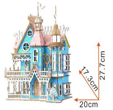 Decorated House Model Kit - Wooden Laser-Cut 3D Puzzle 174 Pieces