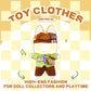 3PCS Fox Character Doll Costume Set Green Shirt and Tie Outfit for 15-17cm 4 Inch Blind Box Animal Dolls