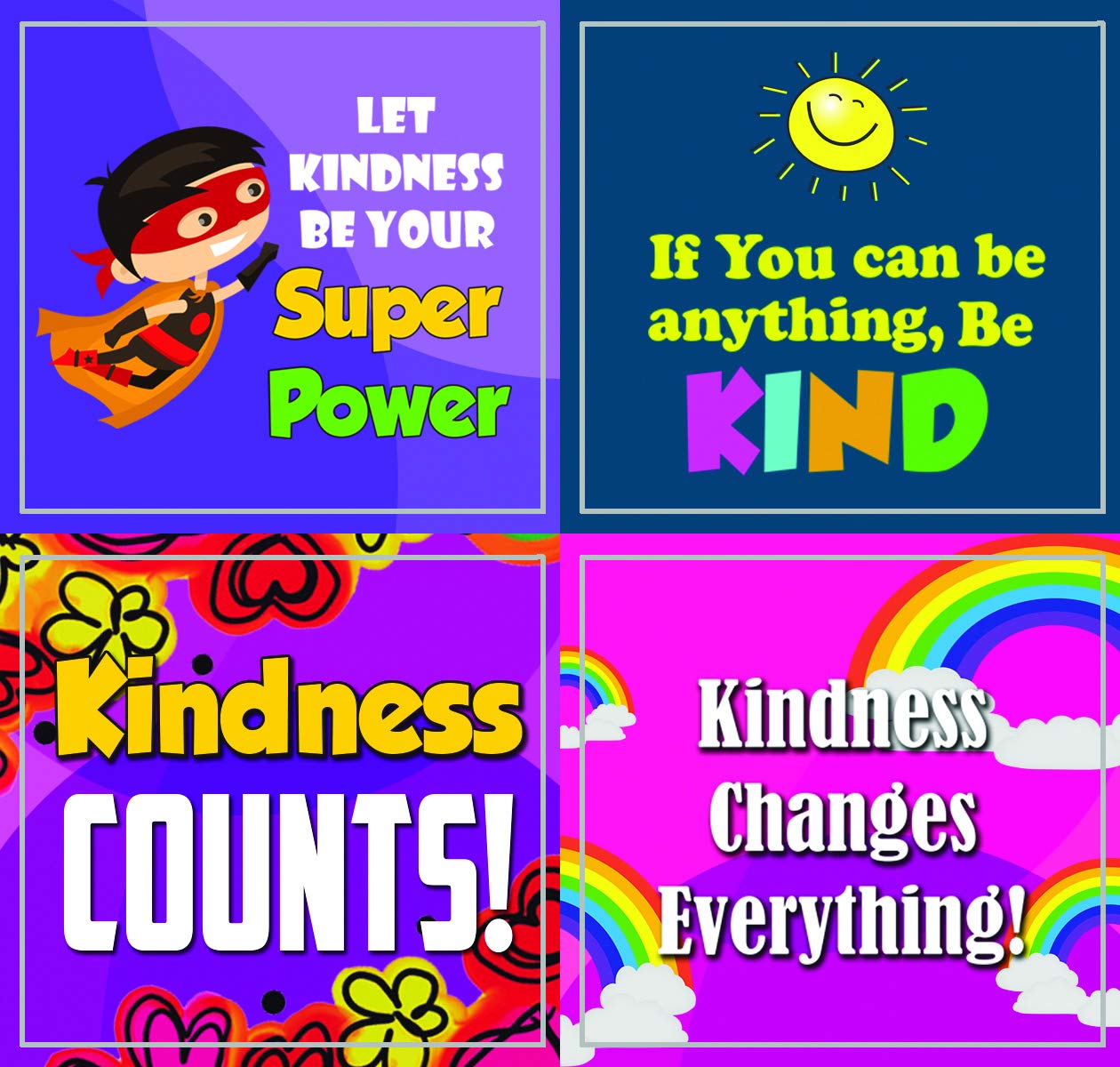Creanoso Be Kind Stickers for Kids (20-Sheet) - Premium Design Gift Stickers - Awesome Stocking Stuffers Gifts for Boys & Girls, Children, Teens