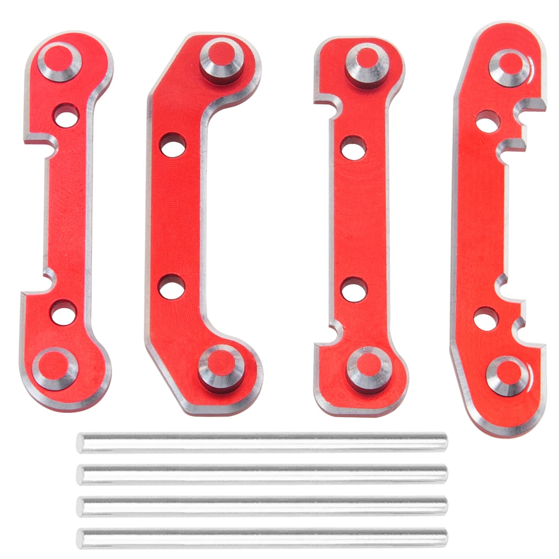Vgoohobby Front Rear Swing Arm Reinforcement Mounts Plate Compatible with WLtoys 144001 144002 144010 124016 124017 124018 124019 RC Car (Red)