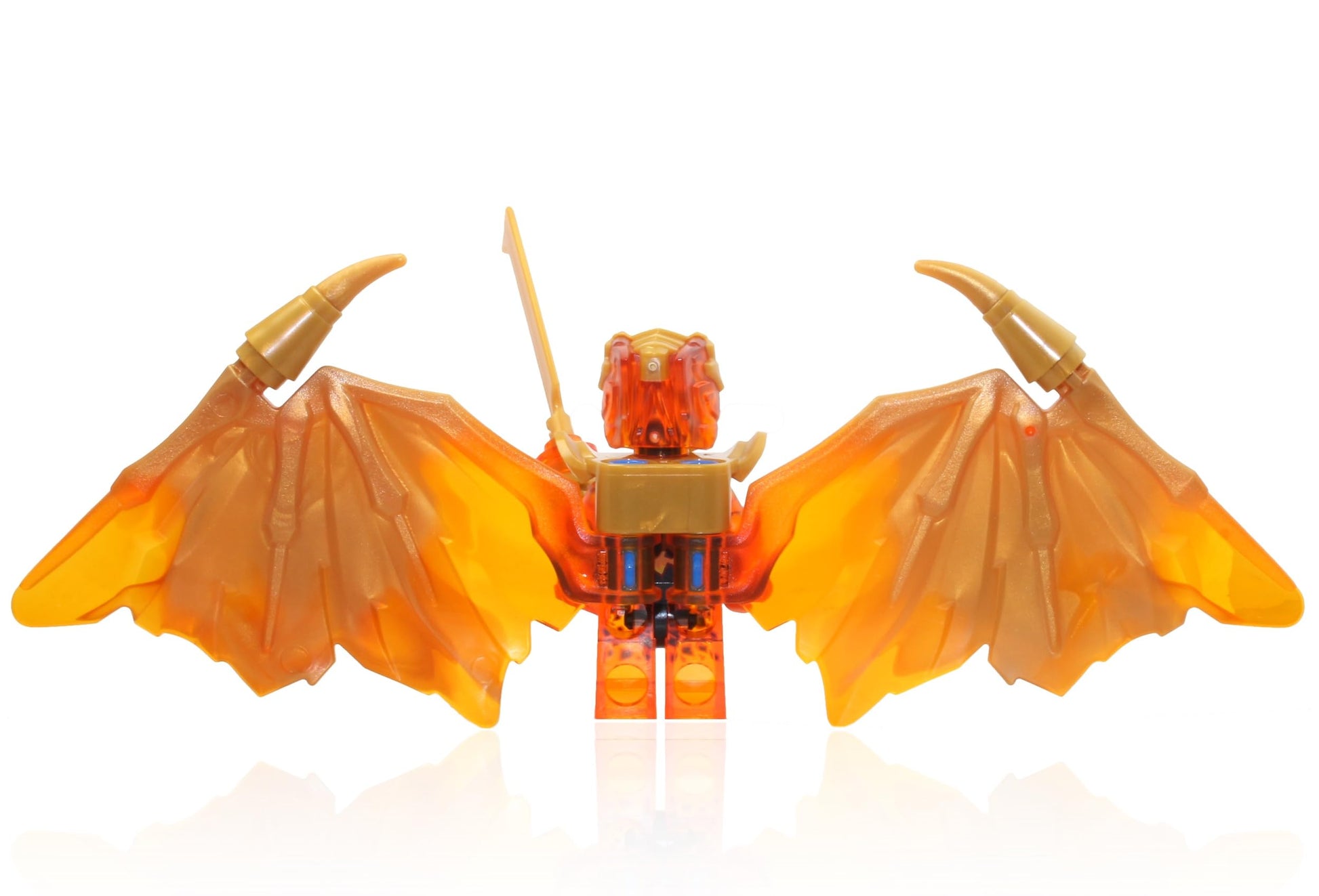 LEGO NINJAGO Crystalized Minifigure - Cole (Golden Dragon) with Wings and Gold Fire Sword
