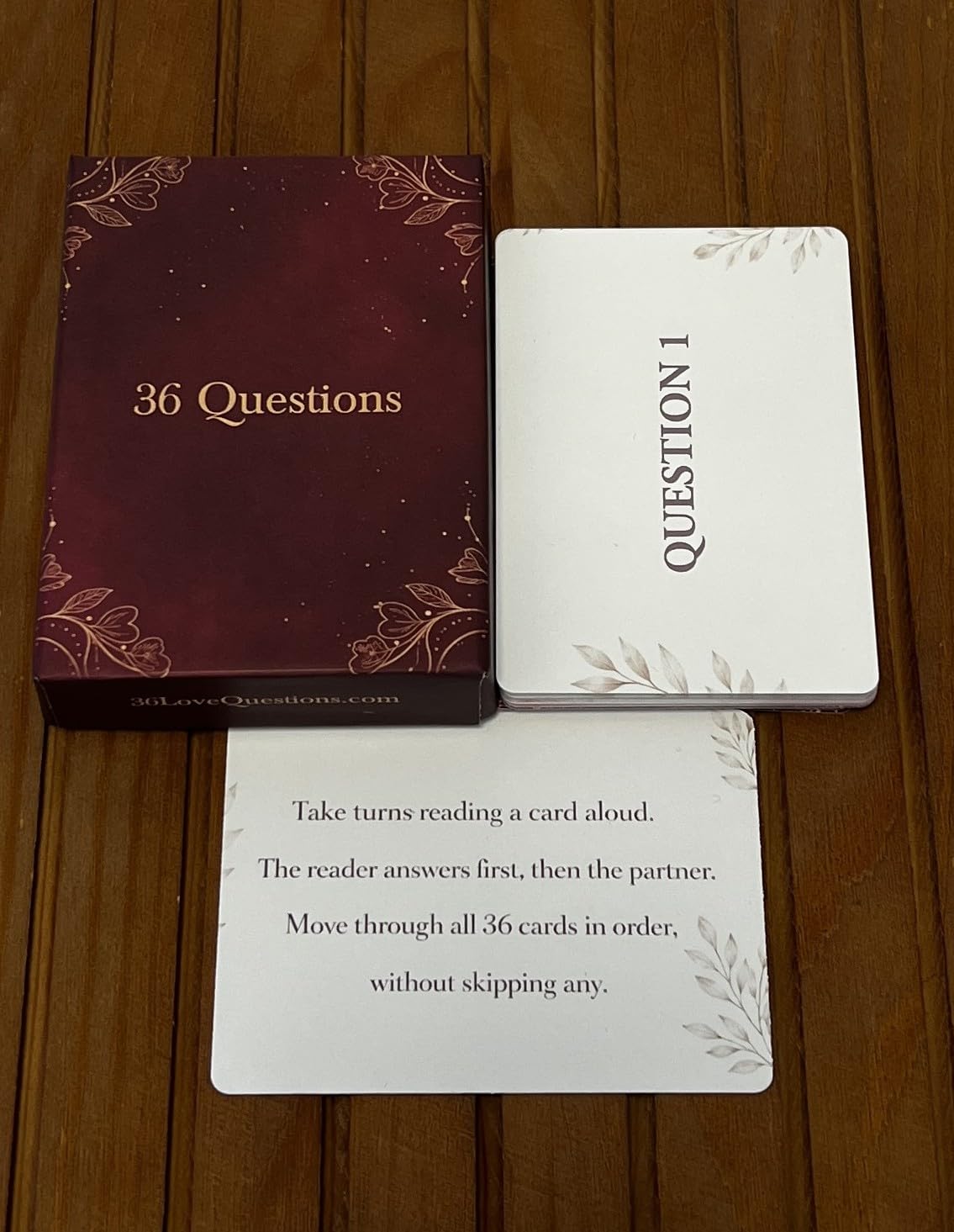 36 Questions to Fall in Love - Couples Card Game for Date Night - Science-Backed Deep Connection Questions from Dr. Arthur Aron's Study - Romantic
