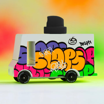 CANDYCAR® Wooden Food Truck Collection - Graffiti Black, Premium Handcrafted Beech Wood Toy Car