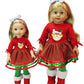 Red and Green Santa Dress for 14-Inch Dolls | Premium Quality & Trendy Design | Dolls Clothes