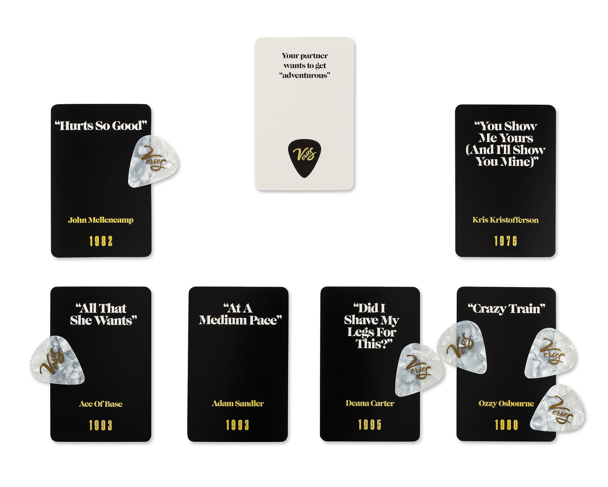 Hootenanny Games Verses Music Card Games for Adults & Teens | Match Top Songs with Petty Moments at Game Night & Parties | 3-6 Players, Ages 14+