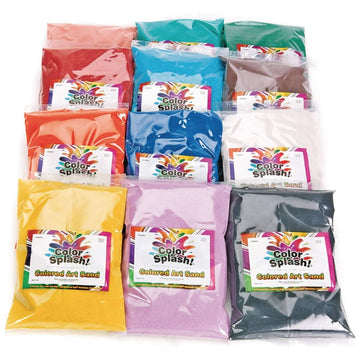S&S Worldwide Color Splash! Colored Art Sand Assortment - 12 Vibrant Colors, 24 Pounds Total in 12 2-Pound Bags, Non-Toxic Craft Sand for Sand Art