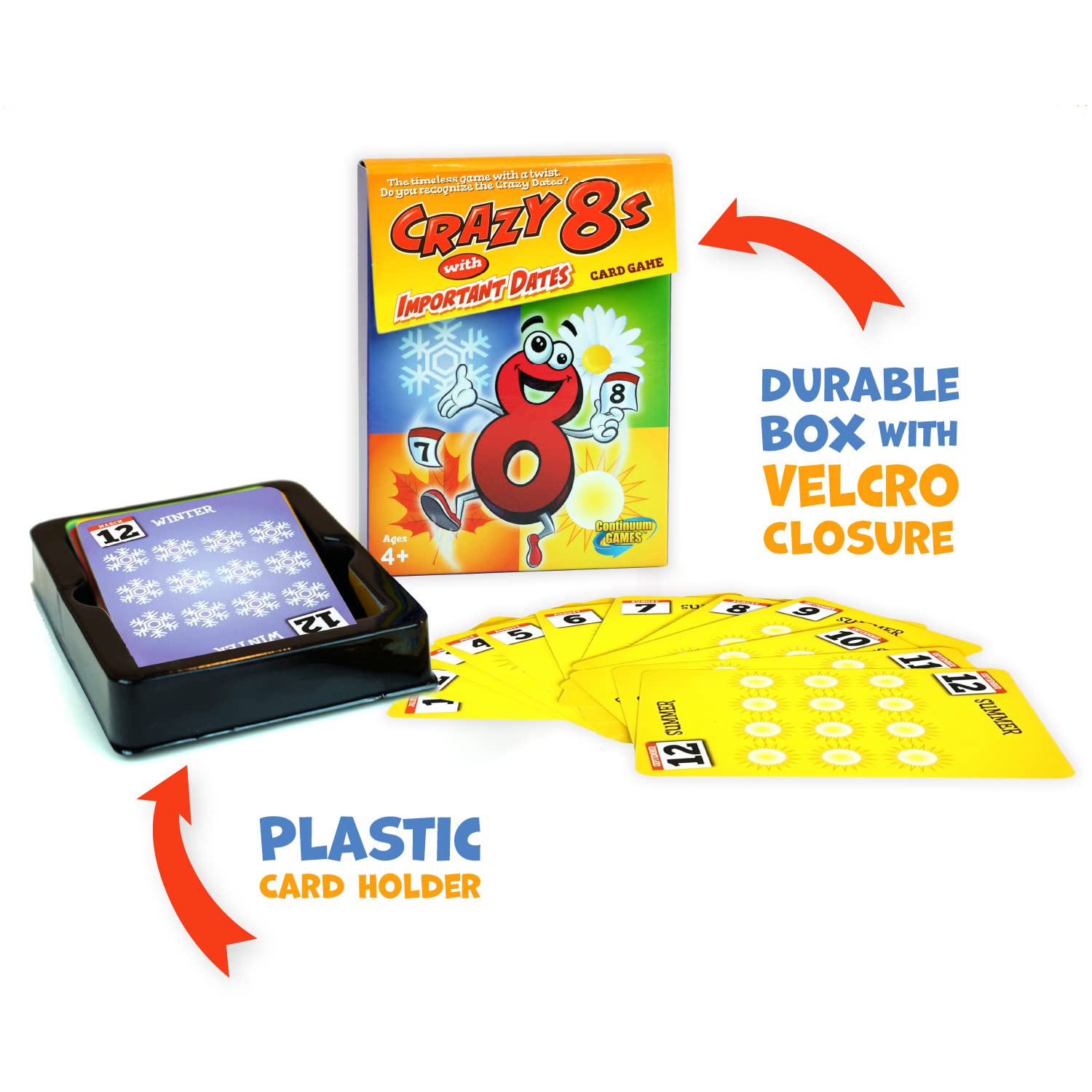 Continuum Games Crazy 8s with Important Dates Card Game - Kids Age 4 and Up
