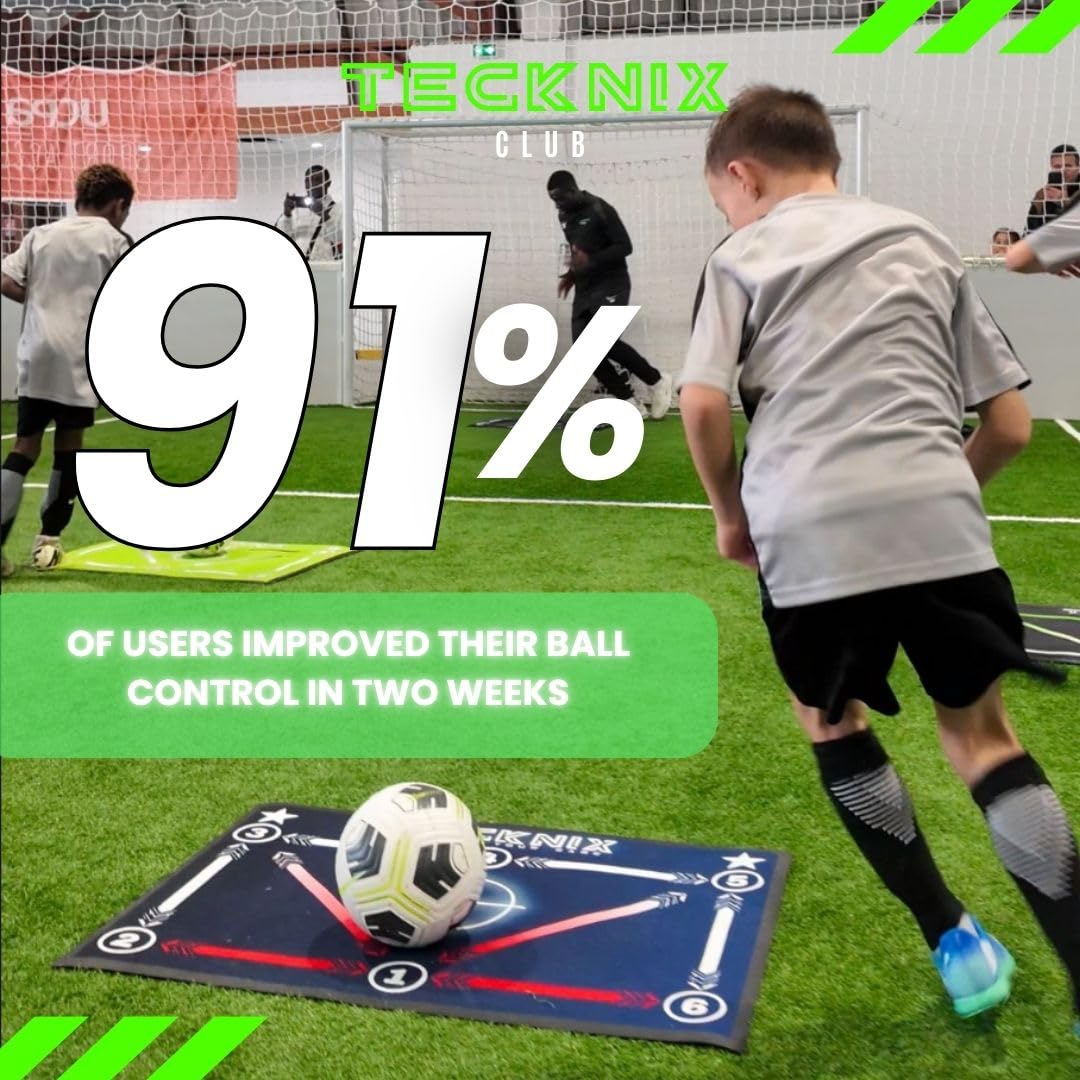 TECKNIX Soccer Training mat with app - Soccer Dribble Trainer for Kids- Soccer Skills Training Equipment - Indoor Soccer Training Game - Ideal Gift