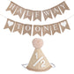 6 Months Beige Half Birthday Decorations With Half Way To One Banner And 1/2 Bir-thday Hat For Six Months Ha-Lf Year BD Decor-ations Boy Girls