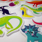 Buddy & Barney: Bath Time Stickers - Dinosaurs - 18 Foam Dino Character Pieces, Suction Cup Mesh Storage Bag, Prehistoric Play, Water Toy, Kids 3+