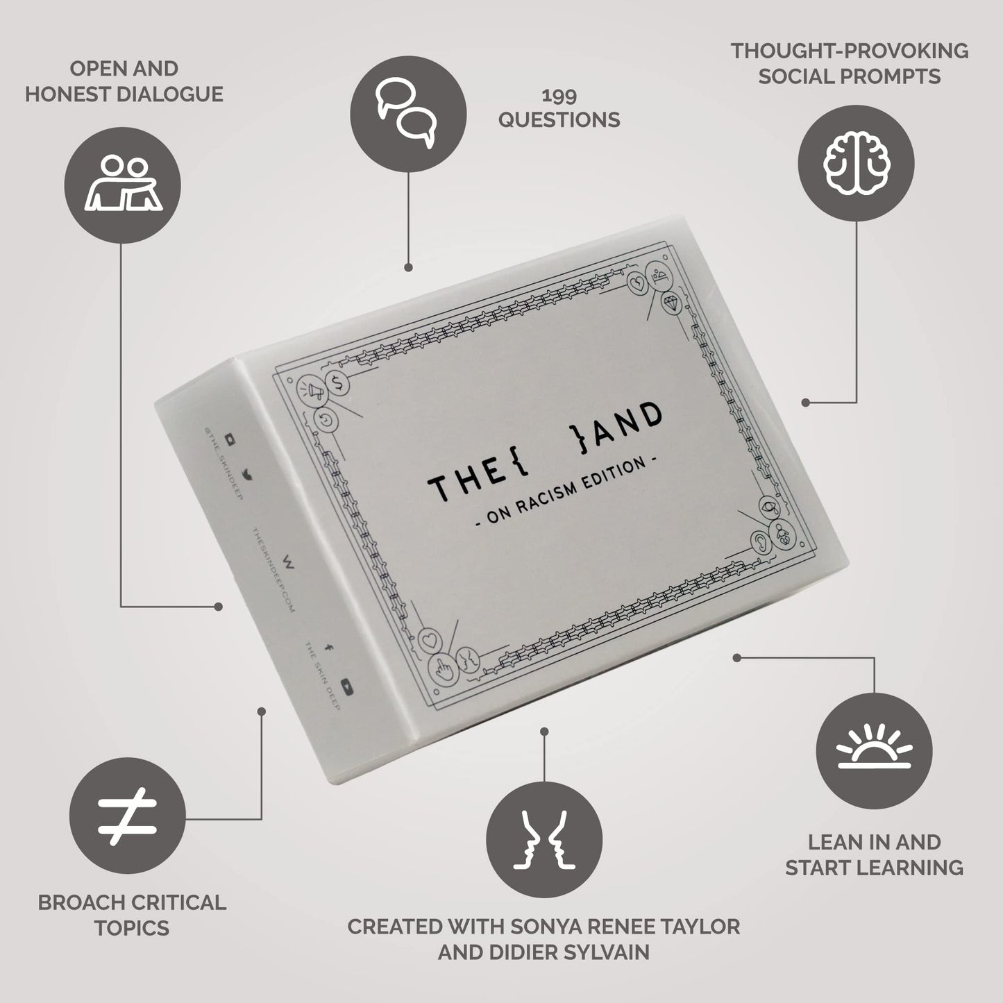 {THE AND} On Racism Edition - 199 Critical Thinking Discussion Cards Around Social Justice, Racial Equity, & Prejudice - Create Open and Honest