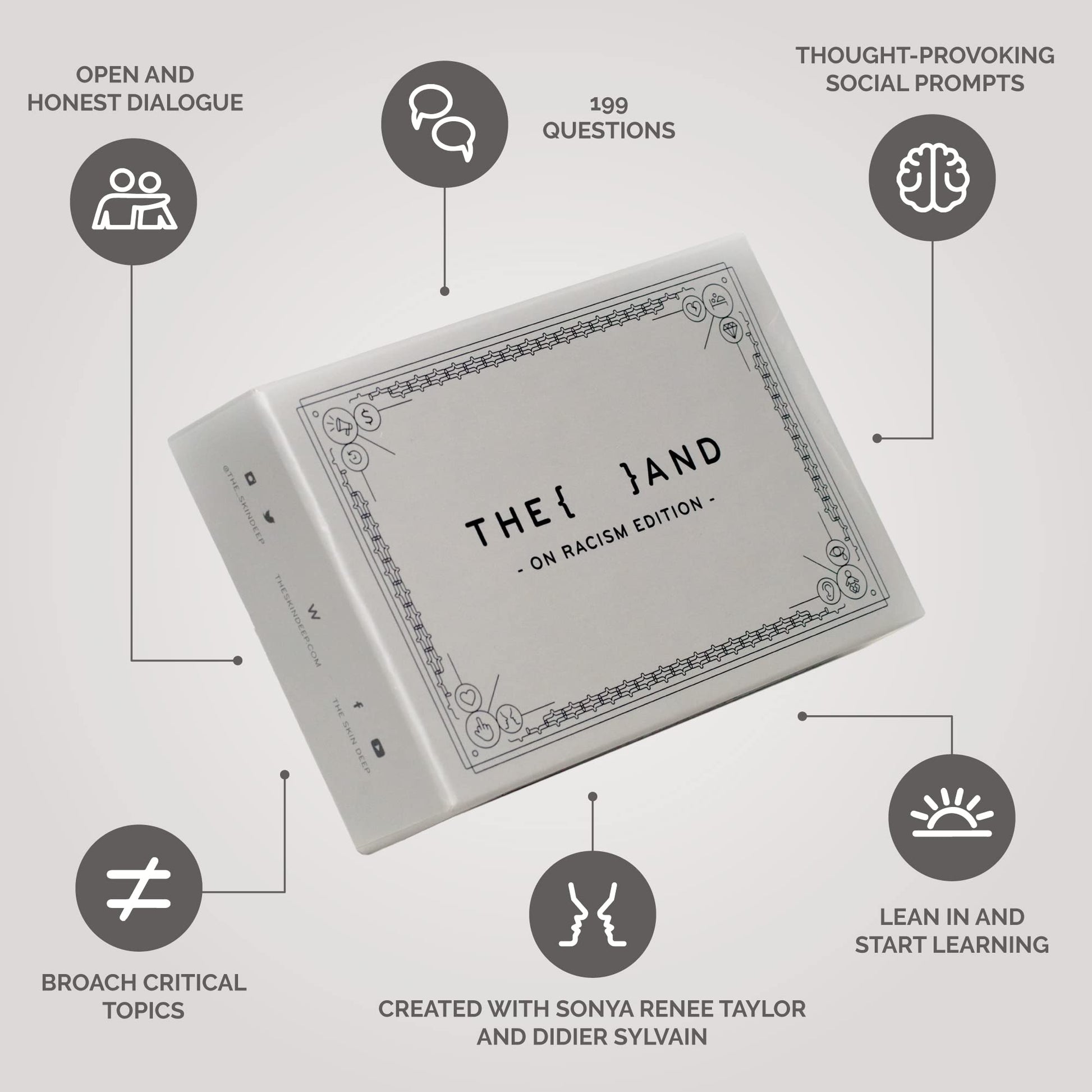 {THE AND} On Racism Edition - 199 Critical Thinking Discussion Cards Around Social Justice, Racial Equity, & Prejudice - Create Open and Honest