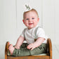 HIKLO Half Birthday Crown - 6 Months Crown Hat for Baby Boy/Girl, 1/2 Birthday Cake Smash Photo Props, Half Way Outfits for Baby (Green Half Birthday