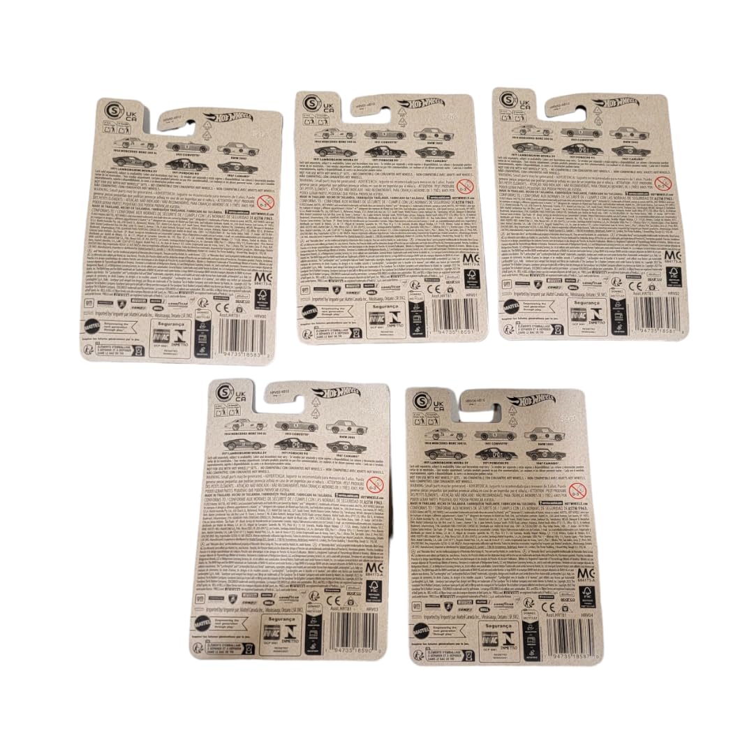 Hot Wheels 2024 Vintage Racing Club Set of 5 Diecast Vehicles from HRT81-956A Release Bundle