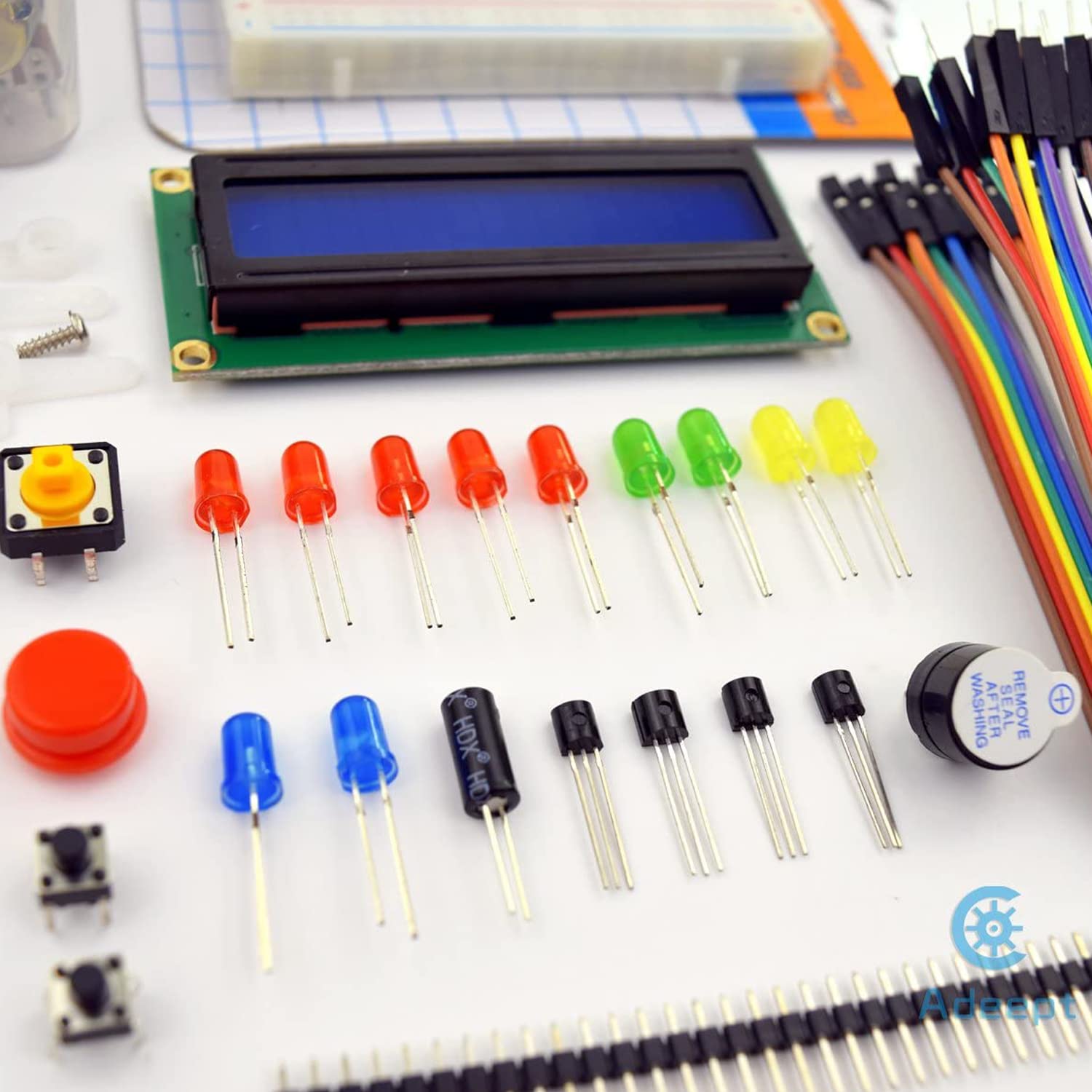 Adeept Project LCD 1602 Starter Kit for Raspberry Pi 4 3 2 Model B+ B Servo Motor Relay Beginner Small DIY Kit Compatible with Raspberry Pi 2b+