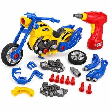 Take-Apart Motorcycle with Electric Drill, Lights, Sounds and 20+ Pieces