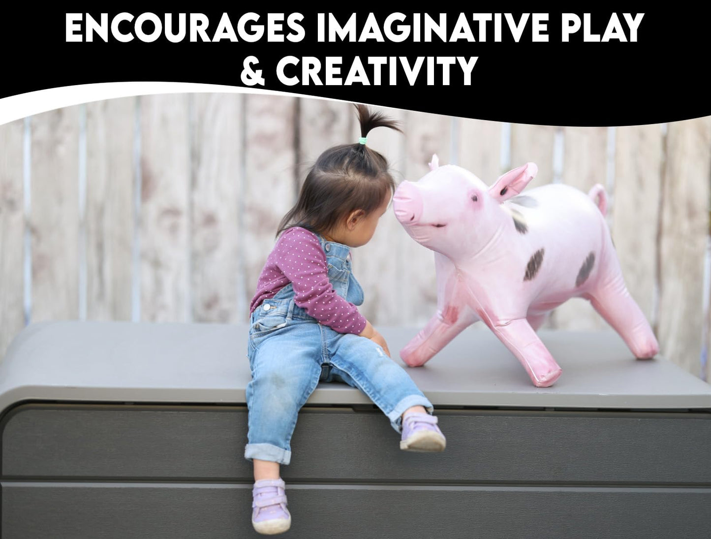Inflatable Pig, Decorations for Birthday Party Supplies Toy, Cowboy & Cowgirl Farm Theme Gifts, Blow Up Boar Decor, Inflables Para Fiestas Pig