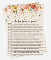 All Ewired Up 50 Baby Shower Family Feud Game Cards, Gender Neutral, Wildflower, Baby in Bloom