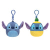 Squishmallows Original 3.5in Disney Stitch and Pineapple Stitch Clip 2-Pack - Official Jazwares Plush