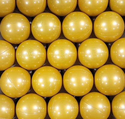 Pack 400 New-Gold (Brass-Gold) Color Jumbo 3" Heavy Duty Commercial Grade Ball Pit Balls for Business Use (Pack of 400, Gold-Brass)