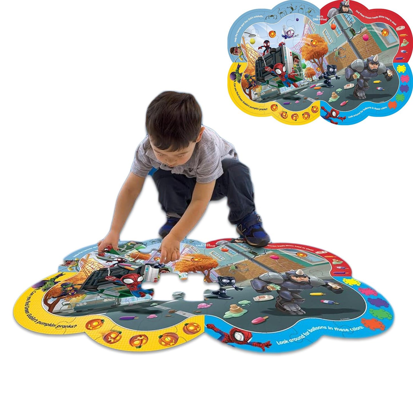 Spidey and Friends Floor Puzzle for Kids Ages 3-5, Jumbo 36" x 24" Bundle