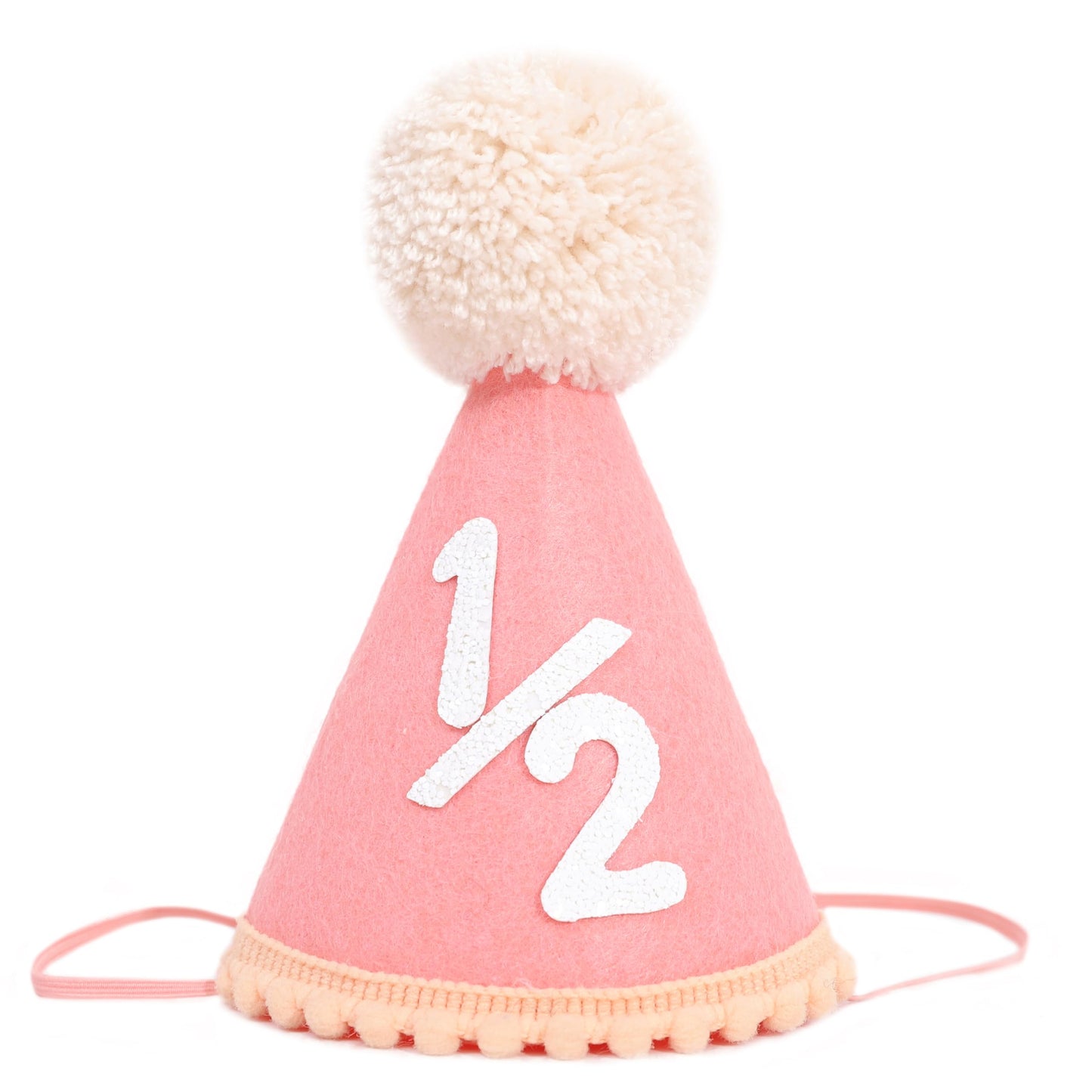 SYESQL Baby Half Birthday Cone Hat - Baby 1/2 Birthday Hat, Six Months Party Hat Outfit, Half Way to One Party Supplies (1/2 Cone Hat Pink)