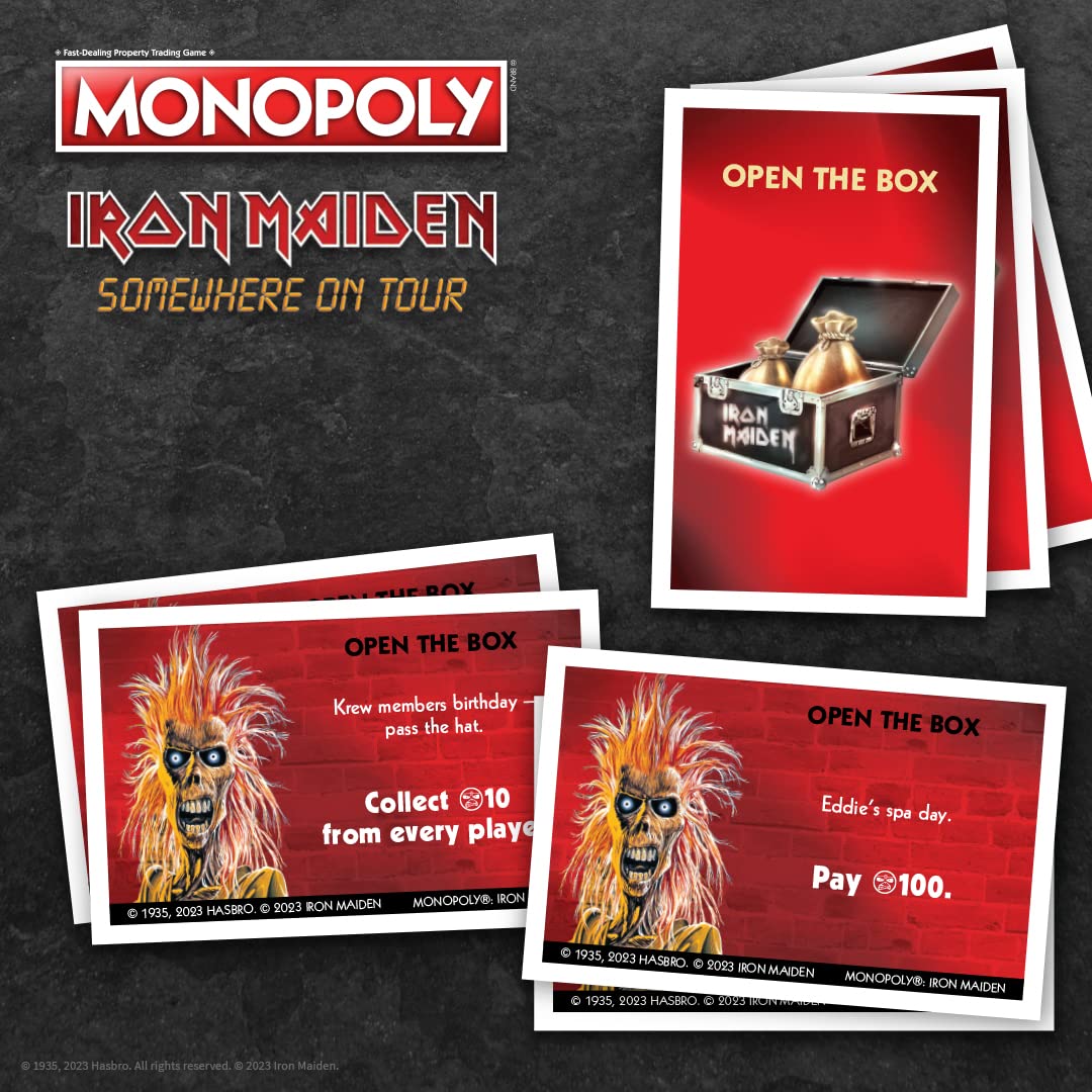 Monopoly Iron Maiden | Play as Bruce’s Lantern, Guitar Amp Stack, Nicko’s Drum Kit, and More | Officially Licensed Collectible Game Honoring British