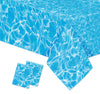 Winter Ocean Waves Plastic Tablecloth 86x52in Party Table Cover Blue for Beach Pool Birthday Party Decoration Shower Supplies (2)