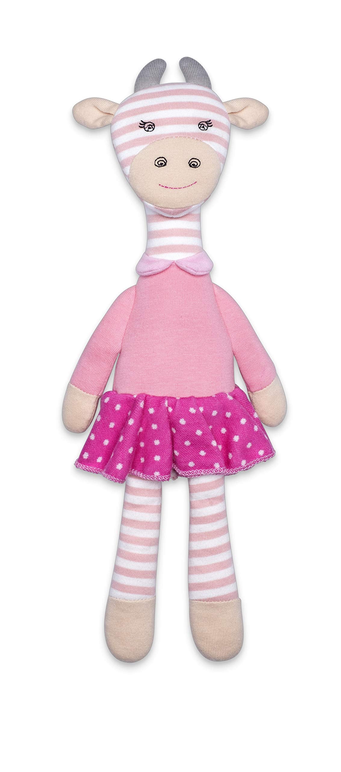Apple Park Organic Farm Buddies - Georgia Giraffe Plush Baby Toy for Newborns, Infants, Toddlers - Hypoallergenic, 100% Organic Cotton