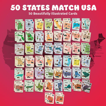 SPARK INNOVATIONS USA States Matching Card Games, Educational Kids Games, Learn States and Capitals, Homeschool Supplies, Classroom Must Have, Kids