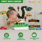Ferry Boat Bath Toy with Mini Cars, Floating Water Play Set with Boat Squirters for Toddlers 1-3 & Kids Ages 4-8