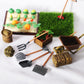 3Pcs/Set Dollhouse Miniatures, 1/12 Scale Miniature Dollhouse Farm Tool Accessories, Plastic Mini Farm Tool Shovel Rake for Micro-Landscape Scene