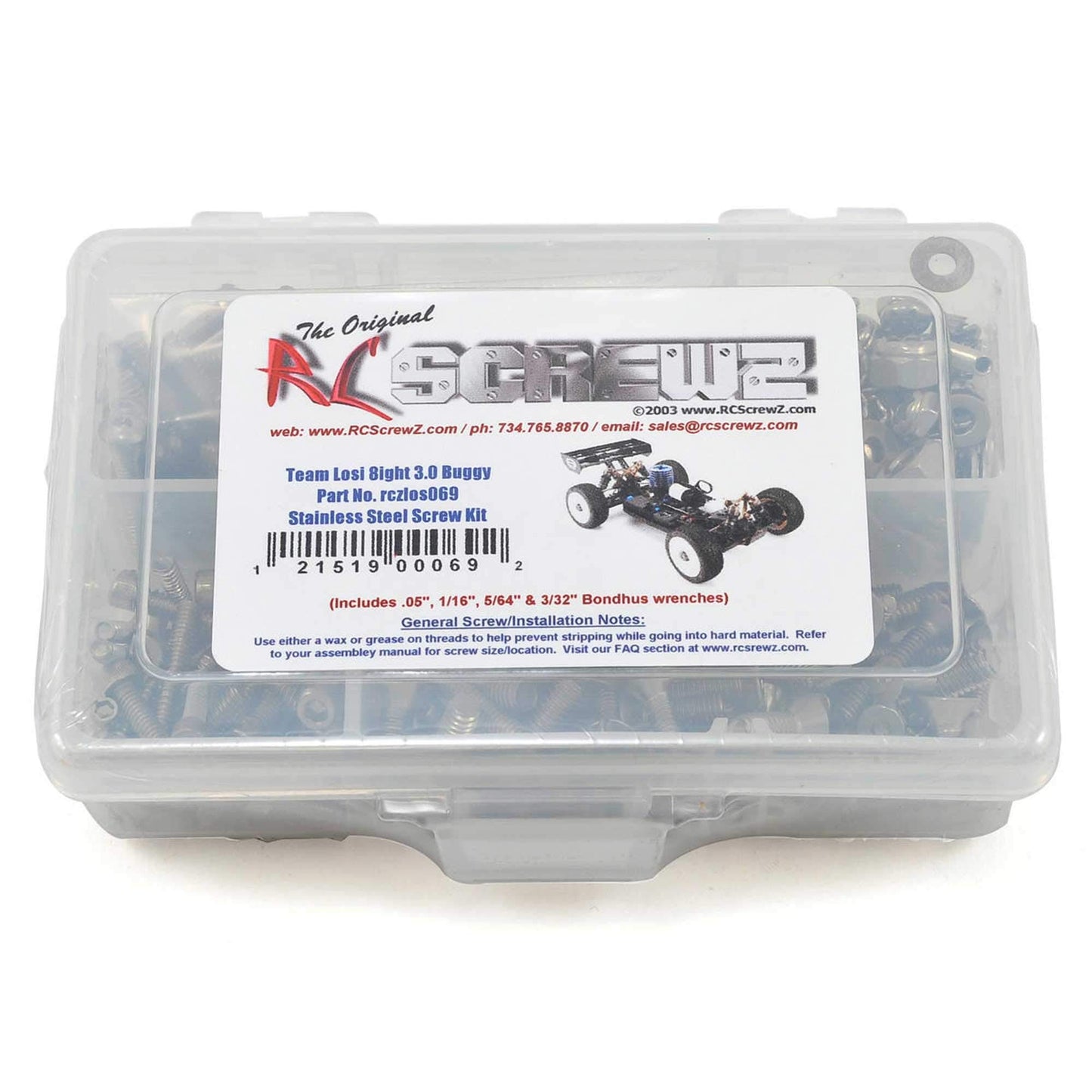 RC Screwz Compatible with los069 - Losi 8ight 3.0 Nitro (TLR04000) Stainless Screw Kit