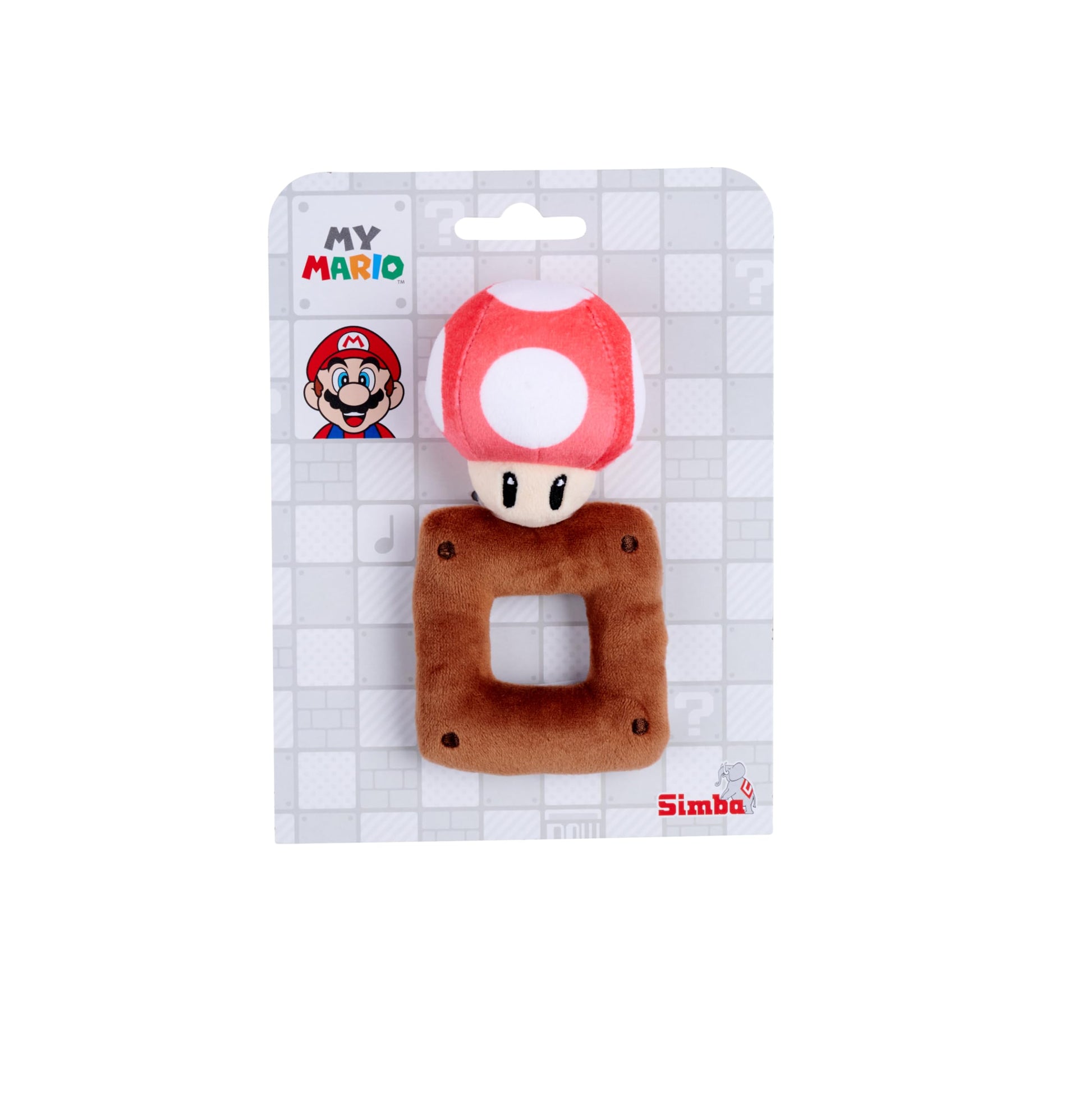 Simba Toys My Mario Baby Plush Rattle 6-Inch Mushroom Grab Toy for Infants