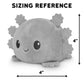 TeeTurtle - The Original Reversible Axolotl Plushie - Gray + Rainbow - Cute Sensory Fidget Stuffed Animals That Show Your Mood
