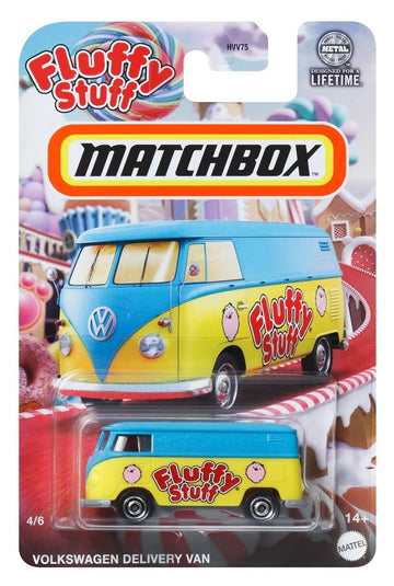Matchbox Volkswagen Delivery Van, Blue, 1:64 Scale, Fluffy Stuff Series
