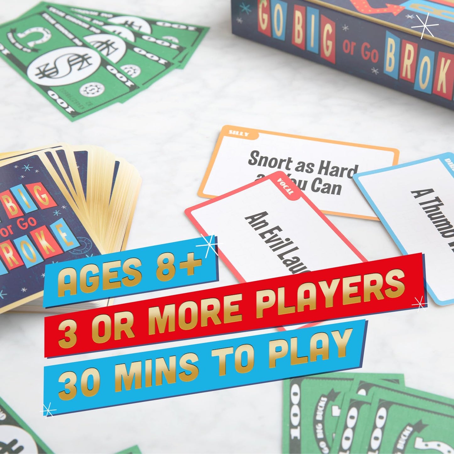 Go Big or Go Broke Family Party Card Game for Kids Ages 8+ EAP Toy & Games