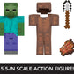 Mattel Minecraft Diamond Level Zombie Action Figure with 4 Accessories, 5.5-in Collector Scale & Pixelated Design