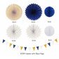 Navy-Blue White Gold Party-Decorations - 20pcs Graduation 2026 Paper Lanterns Fans,Tissue Pom Poms,Honeycomb Ball,Birthday Bridal Celebration