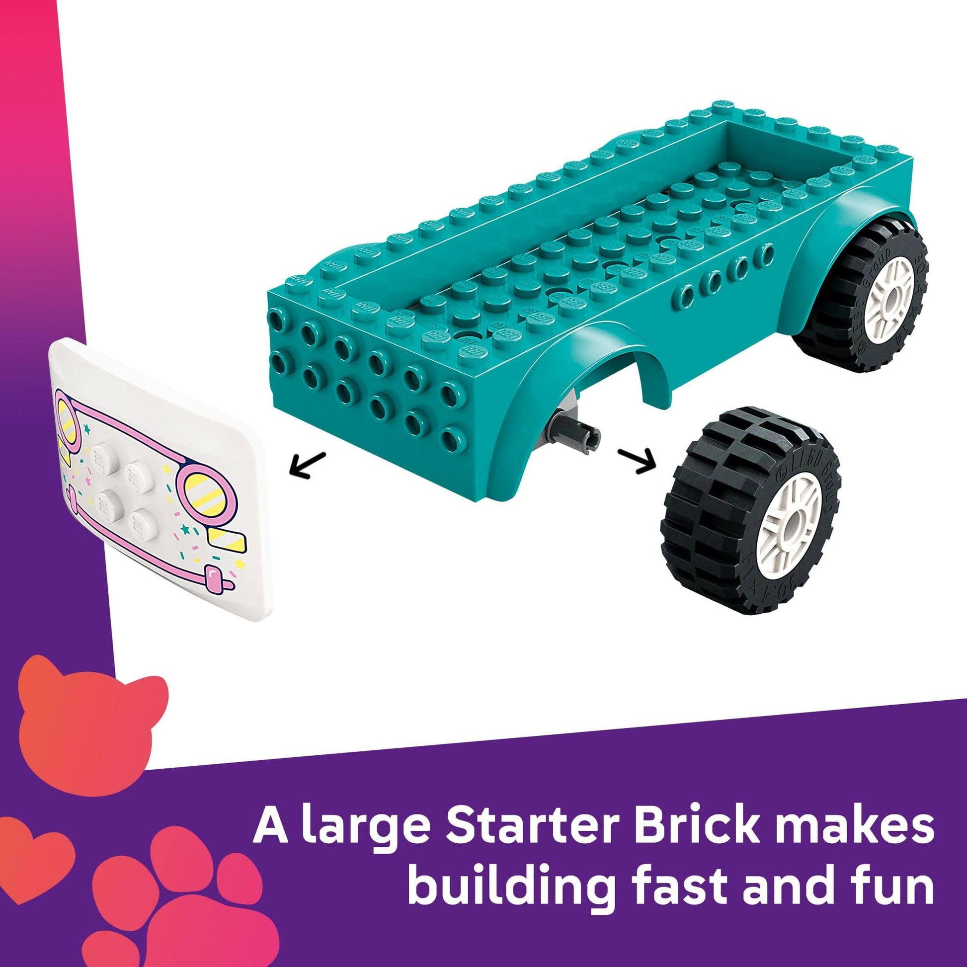 LEGO Friends Heartlake City Ice Cream Truck Toy - Building Toy Pretend Play Set for Kids, Girls and Boys, Ages 4+ - Preschool Building Blocks with 2
