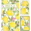 Caspari Limoncello Jumbo Bridge Gift Set - 2 Playing Card Decks & 2 Bridge Score Pads, Premium FSC-Certified Paper, Elegant Gift Box