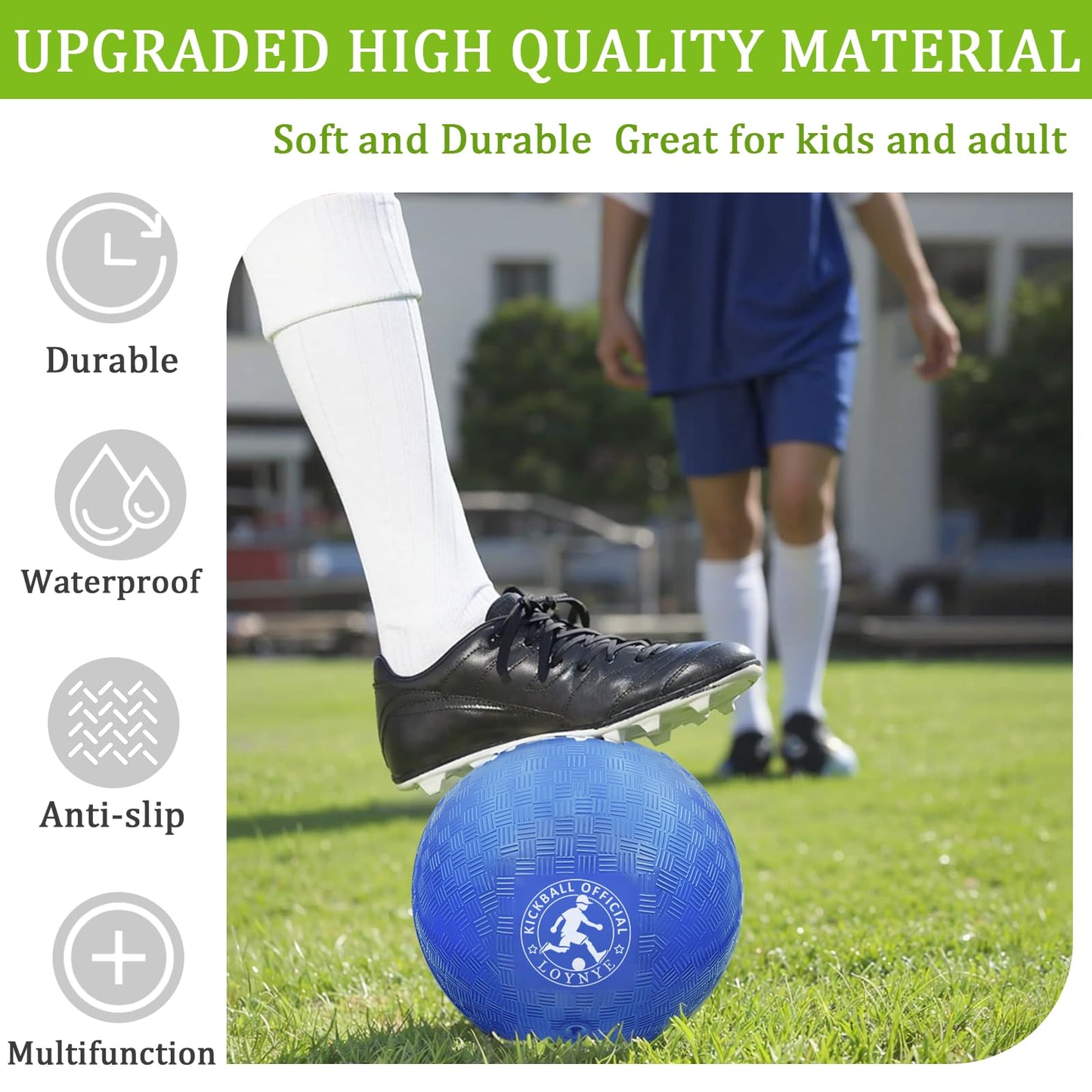 LOYNYE 10 Inch Dodgeball Balls Playground Ball Kickball, Dodge Balls for Kids, Kickballs Handball for Indoor Outdoor Games Four Square Balls, Includes