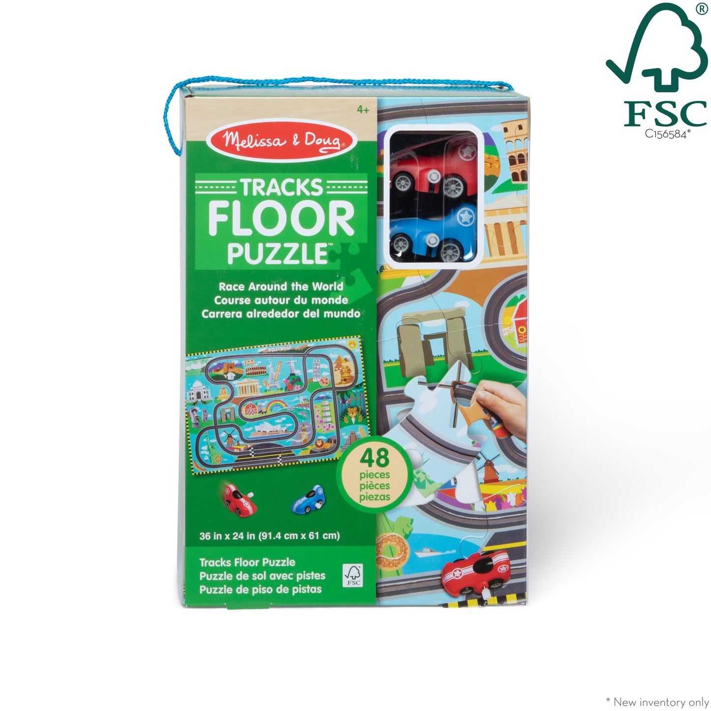 Melissa & Doug Race Around the World Floor Puzzle 48-Piece