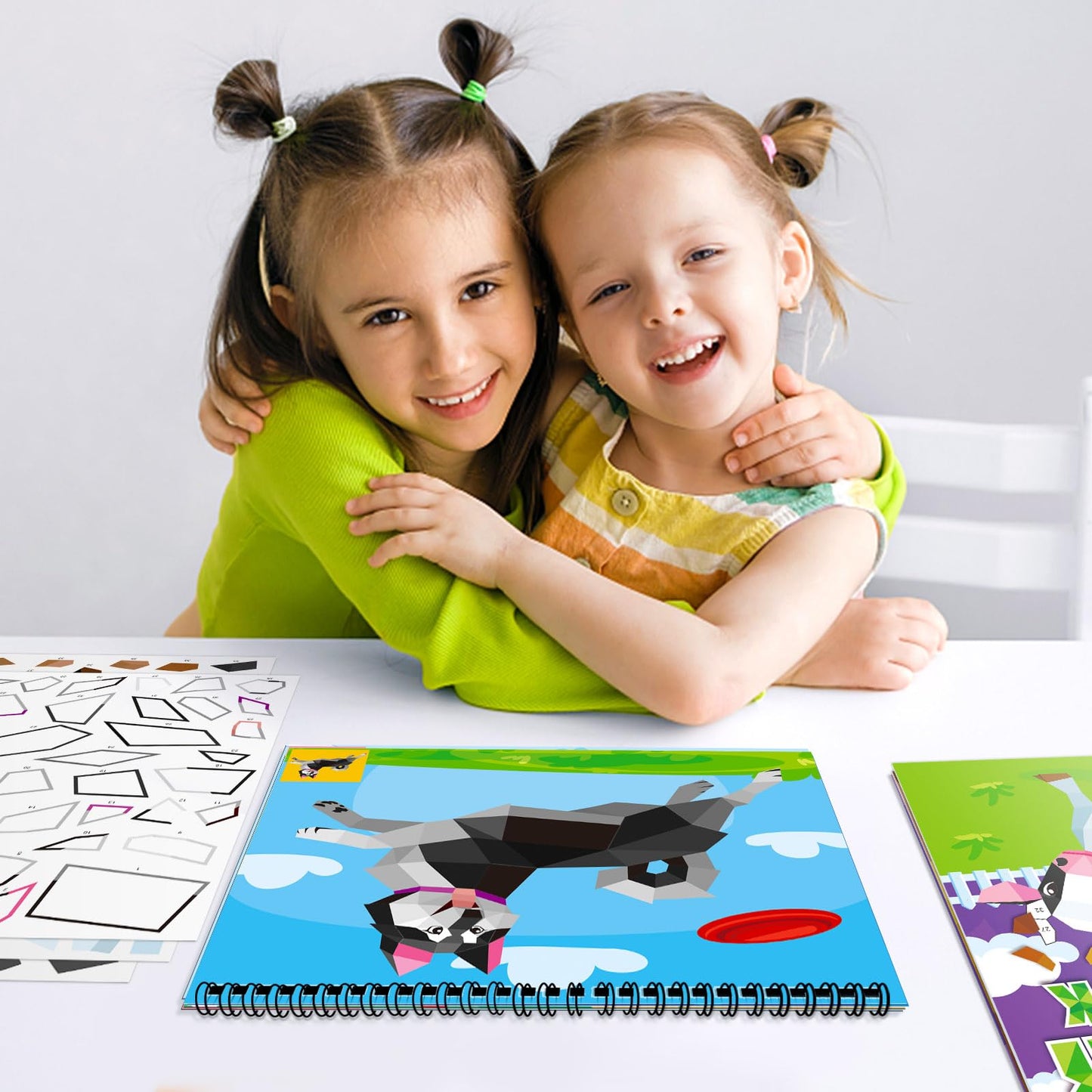 TBEEJ 2PCS Sticker Books for Kids Ages 4-8 Animal Themed Designs Party Gift Create 20 Pictures