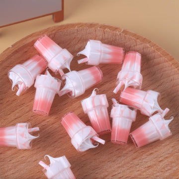 Dollhouse Miniature Drinks Set 6pcs | 1/6 Scale Ice Cream Soda for Dollhouse Scenes | Realistic Miniature Food & Drink | Not Edible (Pink)