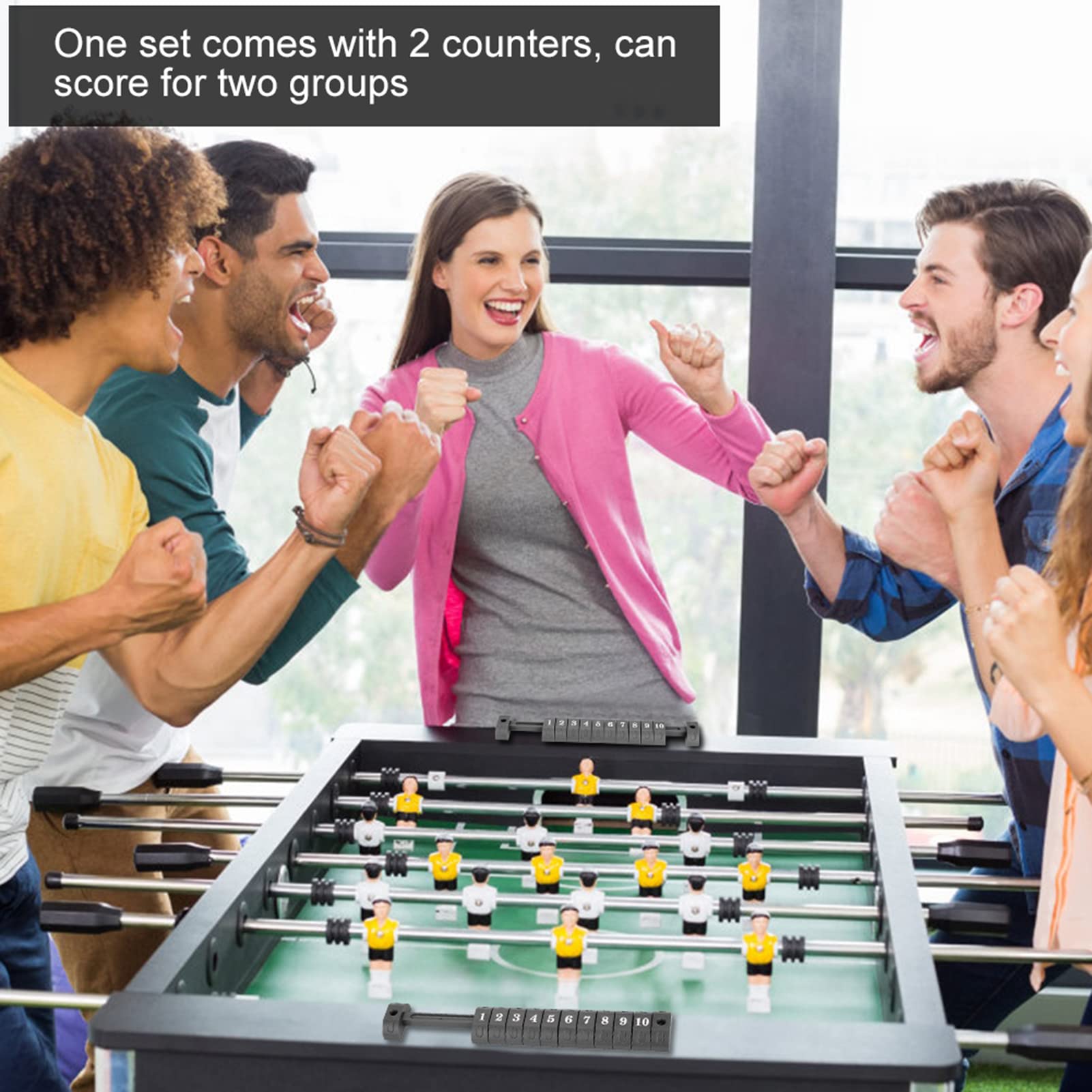 2pcs Foosball Scoring Counters 10 Numbers Scoring Score Counter Indicator for Standard Football Tables (Black)